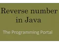 Reversing Number in Java
