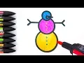 How to Draw Snowman - Snowman Coloring Page