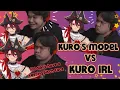 Kuro comparing his Vtuber model vs IRL face tracking