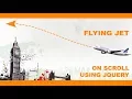 Animate to left when scrolling web page using jQuery