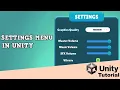 Build and code a Settings Menu Unity Beginner Tutorial