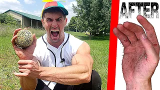 catching a cactus so nobody else has to hands ruined for life bodybuilder vs cactus experiment