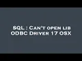 SQL Can t open lib ODBC Driver 17 OSX