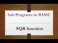 SQR function in GW BASIC How to use SQR function in GW BASIC SQR function ka istamal