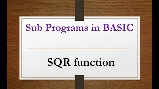 SQR function in GW BASIC How to use SQR function in GW BASIC SQR function ka istamal