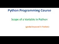 Scope of the Variable in Python