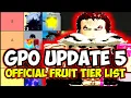 GPO Update 5 Devil Fruit Tier List Best fruit in Grand Piece Online