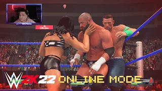 THE FIRST INTERGENDER ONLINE MATCH IN WWE 2K22 - WWE 2K22 Online