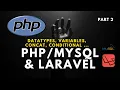 2 Datatypes Variables Concatenation etc - PHP MYSQL and Laravel