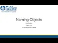 CBIS 112 Naming Objects