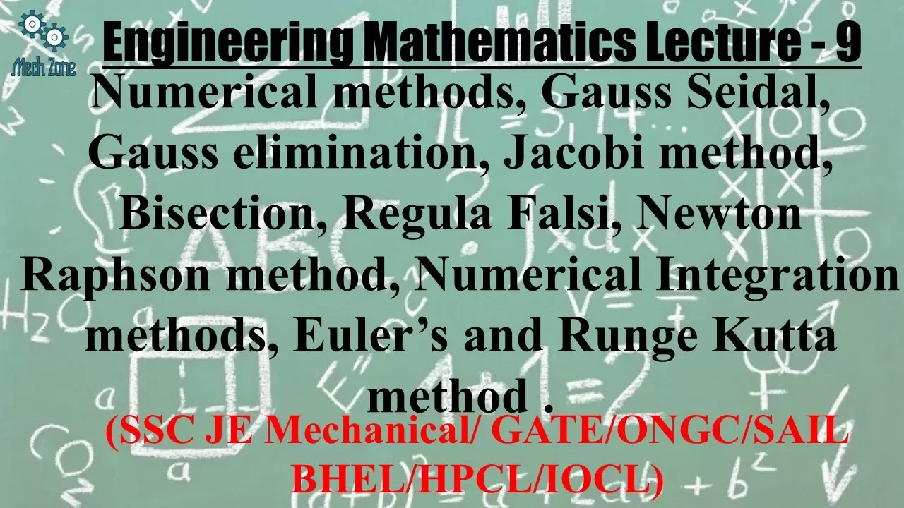 Engineering Mathematics Lecture 9 : Introduction to Numerical Methods.
