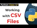 Working with CSV Files in Python Class 12 Python CSV Files Computer Science with Python Class 12