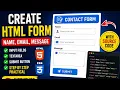 Create HTML Contact Form Name Email Message Input Fields HTML Practical Step by Step