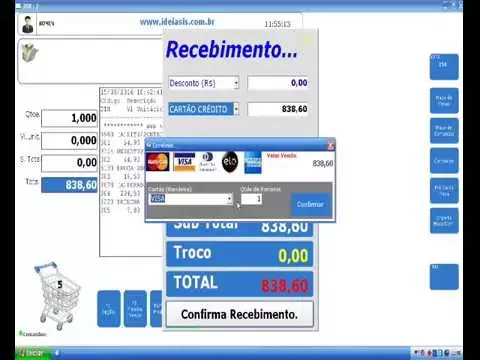 FRENTE DE CAIXA VENDA COM CARTÃO DE CRÉDITO
