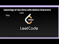 Substrings of size three with distinct Characters Leetcode 1876 CP