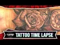 Realistic Rose and Pocket Watch Tattoo Time Lapse Sacred Arts Tattoo
