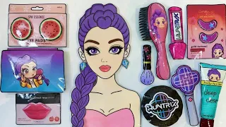 ✨KPOP DEMON HUNTERS RUMI Skincare + Makeup #Squishy #종이놀이 #papercraft