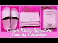Coach Klare Signature Canvas Crossbody Handbag Powder Pink Zip Card Case Udele Sport Slides