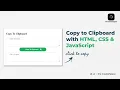 Copy Text to Clipboard Using HTML CSS JS The CreatorSpace