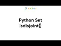 Python Set isdisjoint - Examples Explanation Runtime