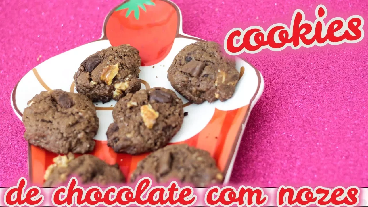 RECEITA DE COOKIES DE CHOCOLATE COM NOZES MUITO FÁCIL COMO FAZER BISCOITO RECEITAS RAPIDAS DICAS