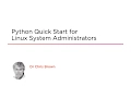 Course Python Quick Start for Linux System Administrators