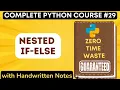 Python Nested if else and Multiple Conditions with Handwritten Notes in Hindi Python Tutorial -