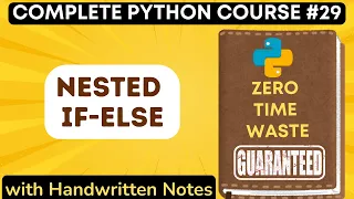 Python Nested if else and Multiple Conditions with Handwritten Notes in Hindi Python Tutorial -