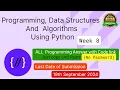 NPTEL Programming Data Structures and Algorithm Using Python week 8 programming Ans with code link
