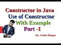 Java Tutorial 27 Constructors in Java Use of Constructors with example Part 1