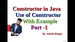 Java Tutorial 27 Constructors in Java Use of Constructors with example Part 1