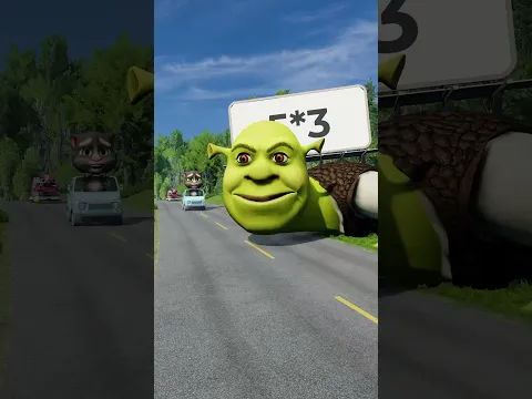 Funny & Weird Cars vs Scary Shrek in BeamNG.drive