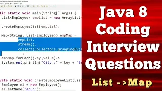 Java 8 Coding Interview Question Convert List to Map Using GroupingBy