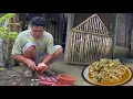 Masak rendang jantung pisang, nikmat nya nagih banget, masakan desa 