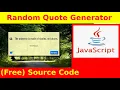 38th JavaScript Project - Random Quote Generator with tweet option tutorial for beginners