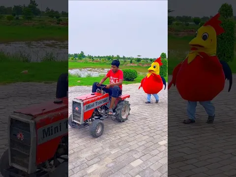 mini tractor 🚜🚜 wala aur rooster 🤣🥴