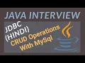 Java DataBase Connectivity in Hindi JDBC CRUD Operations Example