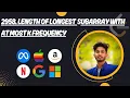 2958 Length of Longest Subarray With at Most K Frequency Leetcode Python - DSA