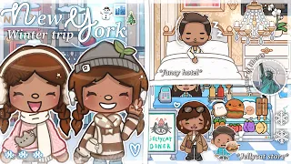Big family winter trip to new york 🗽☃️✨ *WITH VOICE* (Jellycat store!) || Toca boca Roleplay