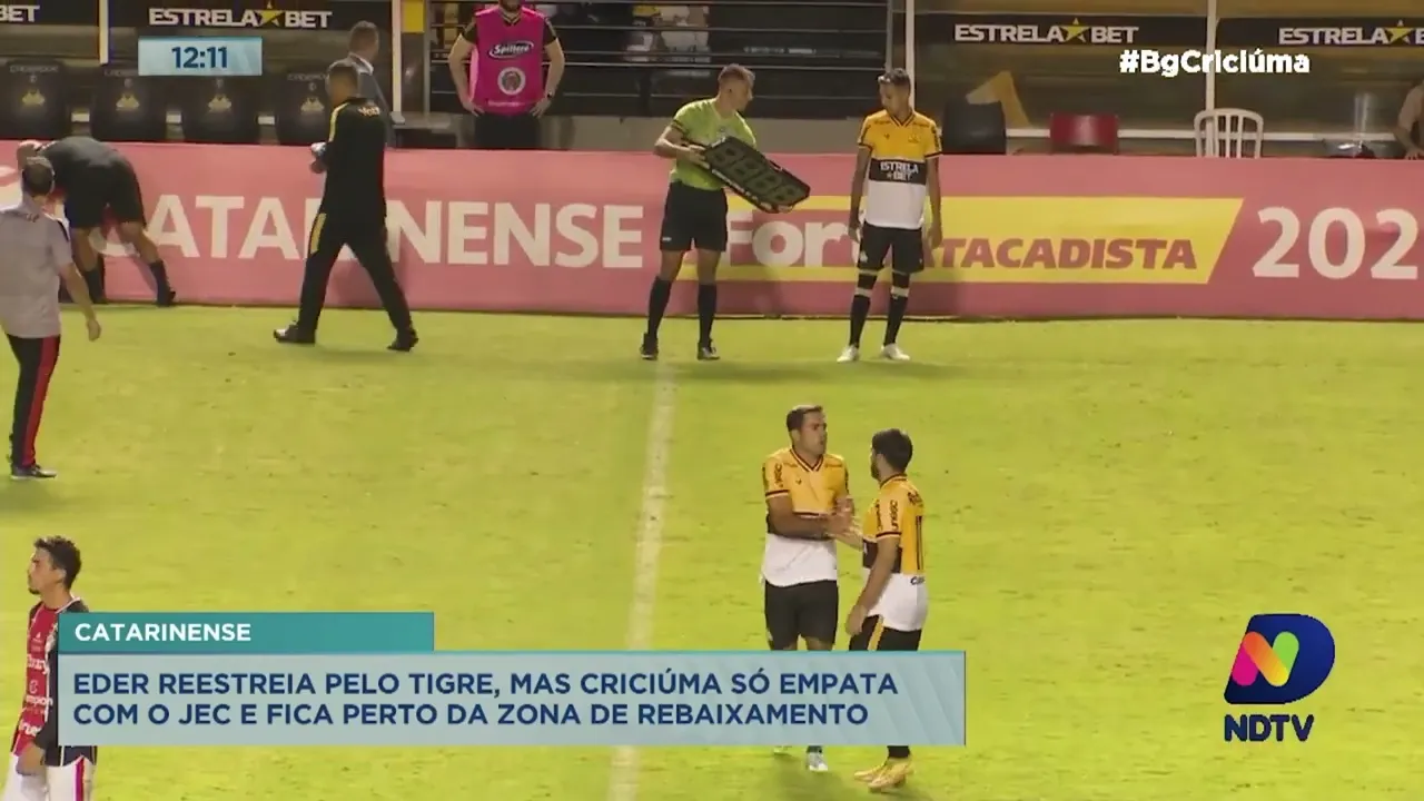 Eder reestreia, mas Criciúma só empata com o Joinville e fica perto da zona de rebaixamento