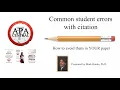 APA Style 7th Edition - Common Student Errors with Citation