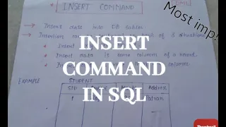 INSERT COMMAND IN SQL