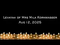 Download Lagu Levayah of Mrs Mila Kornwasser Aug 12, 2025