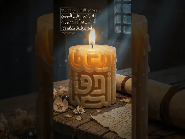 ⁣الشمعُ يبكي عمرَهُ لمصيبةٍ  فيها القلوبُ جريحةٌ بالصادقِ