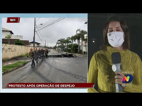Protesto após operação de despejo em Joinville