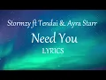 Stormzy – Need You ft Tendai &. Ayra Starr (Lyrics)