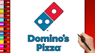 How to Draw Dominos Pizza Logo | Easy Step by Step Drawing