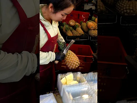 가오슝에서 인기많은 과즙 뚝뚝 파인애플!!