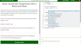 Basic JavaScript Assignment with a Returned Value free code camp Dani