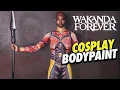 Wakanda warrior cosplay bodypaint Black Panther Avengers End Game